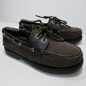 Timberland Two Eye Nubuck Leather Deck Boat Shoes Men's Footwear Shoes sz 8.5